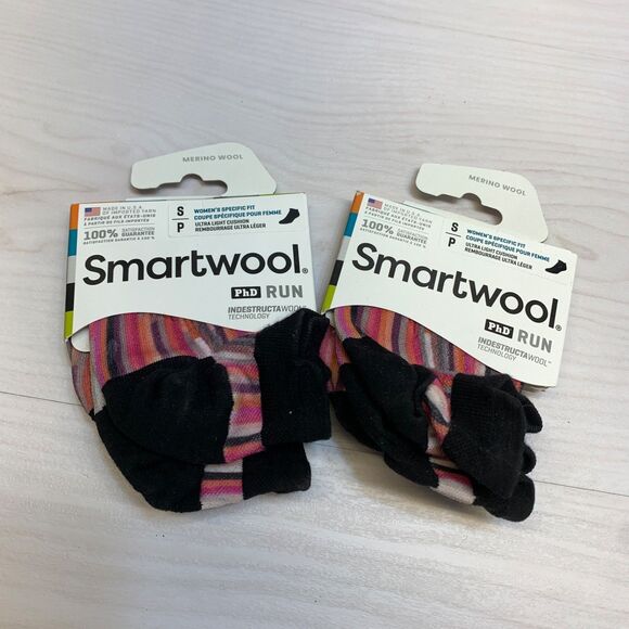 Smartwool Womens Phd Run Ultra Light Cushion Socks Size S Specific Fit x2 - Picture 1 of 6